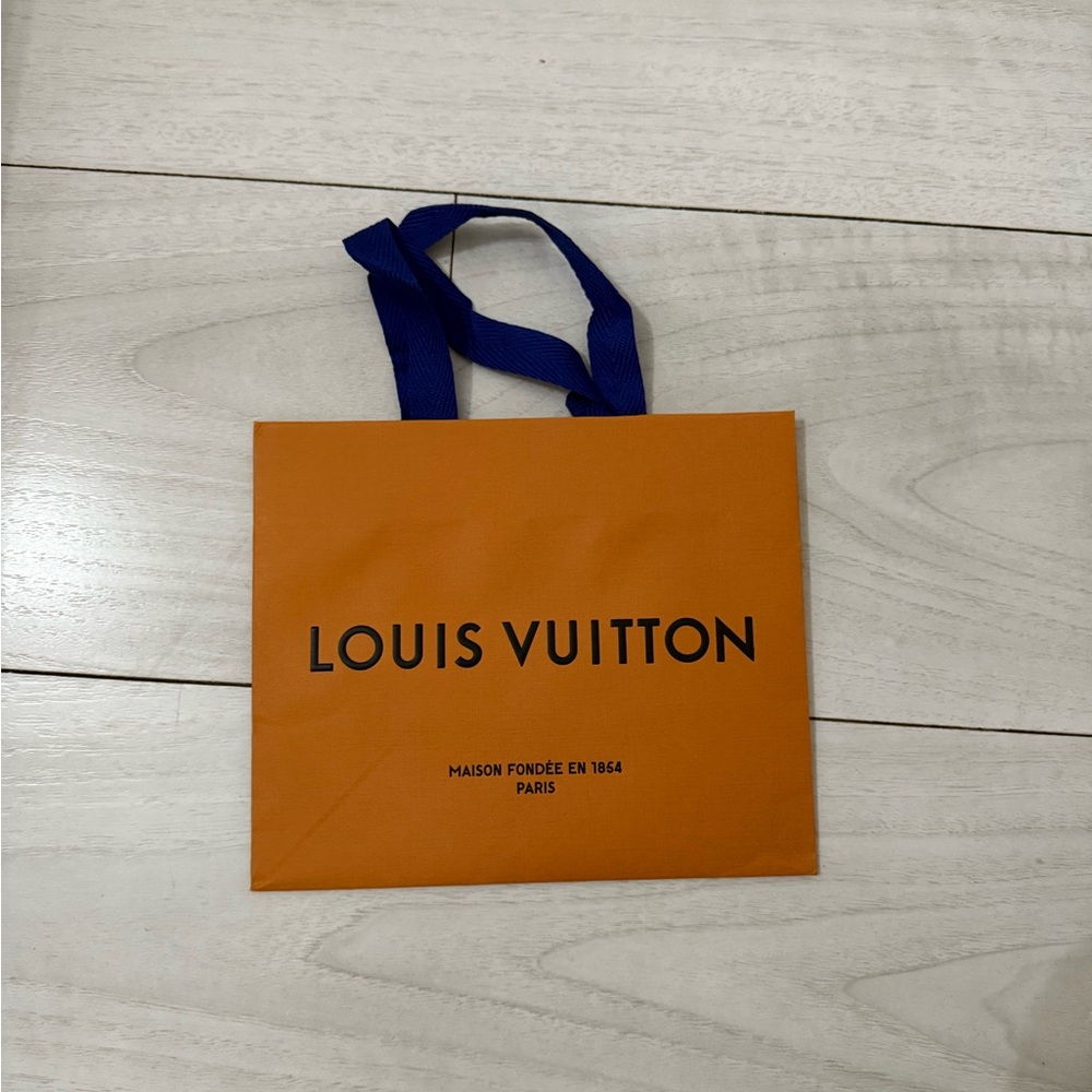 Louis Vuitton Tangerine Bag with Navy Handles